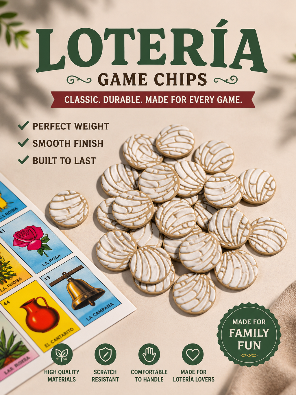 50 piece Loteria playing chips