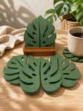 Monstera Leaf Coaster Set