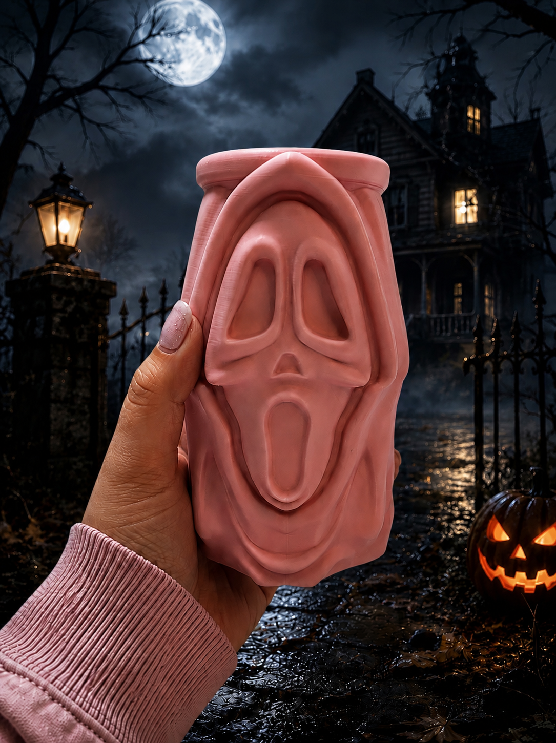 Ghostface 12oz Skinny Can Holder