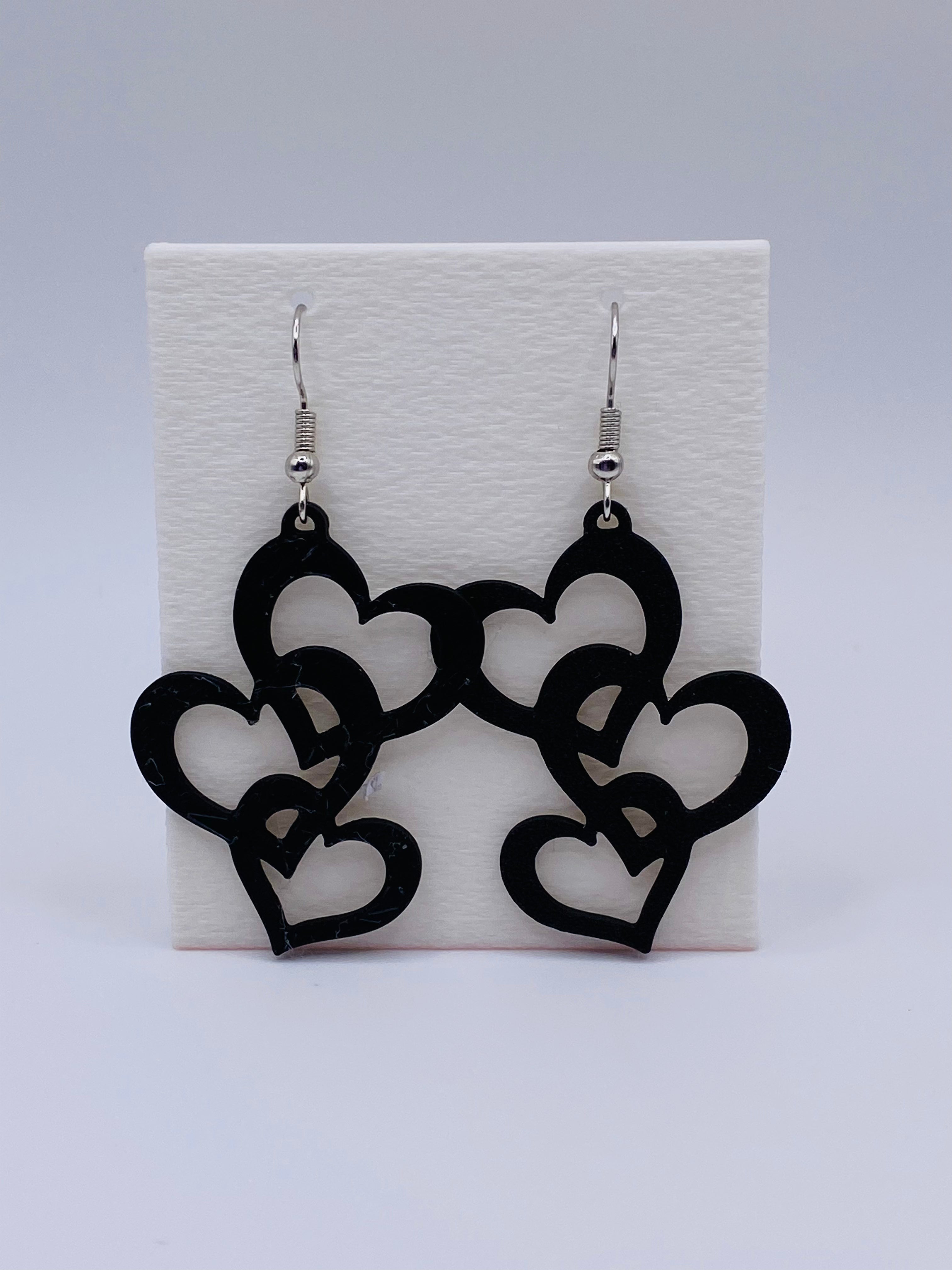 Triple Heart Earrings