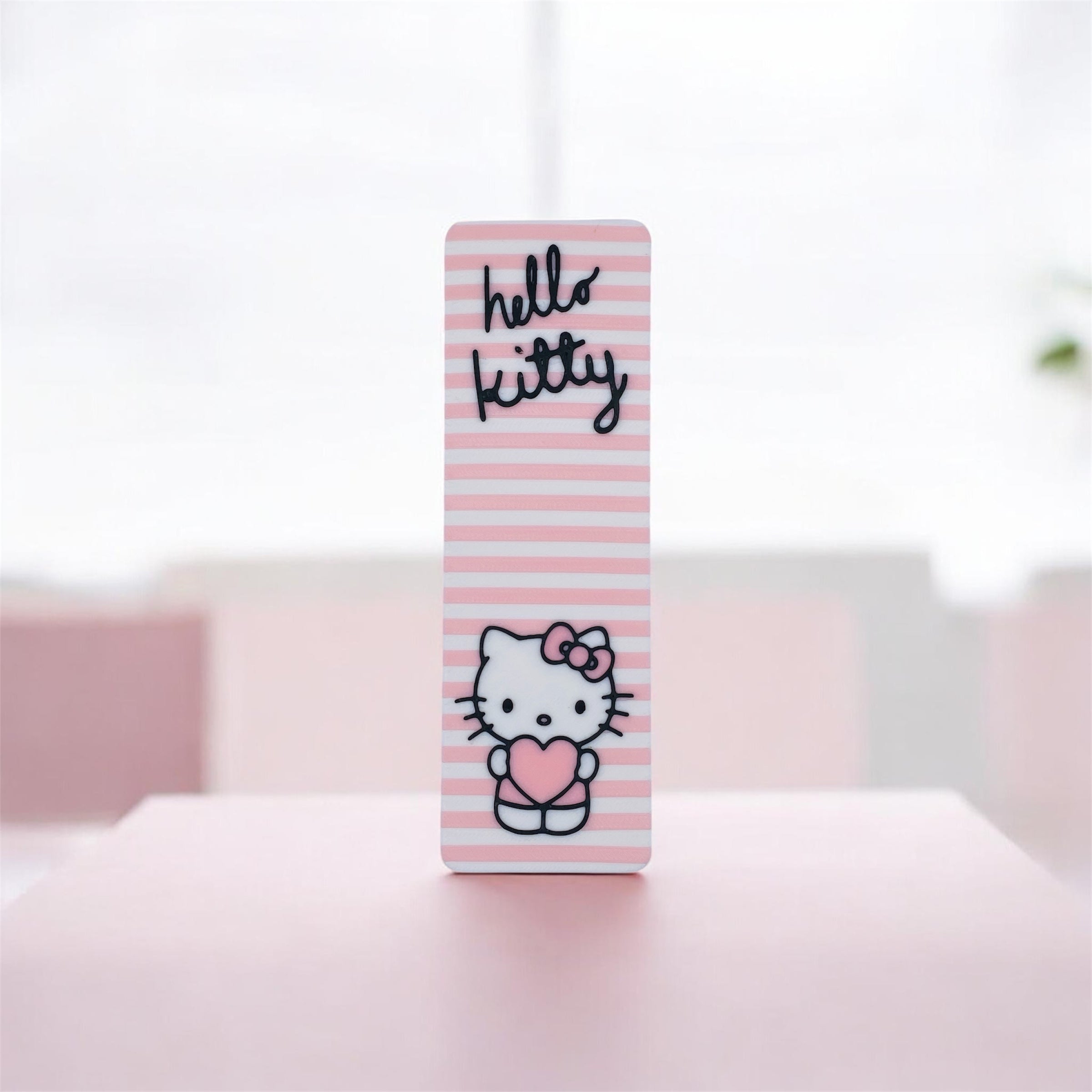 Pink Striped Hello Kitty Bookmark